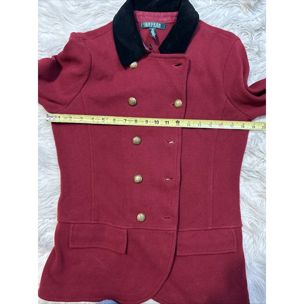Ralph Lauren‎ Drumeline Showman Blazer Red Gold Button Old Money Quiet Luxury